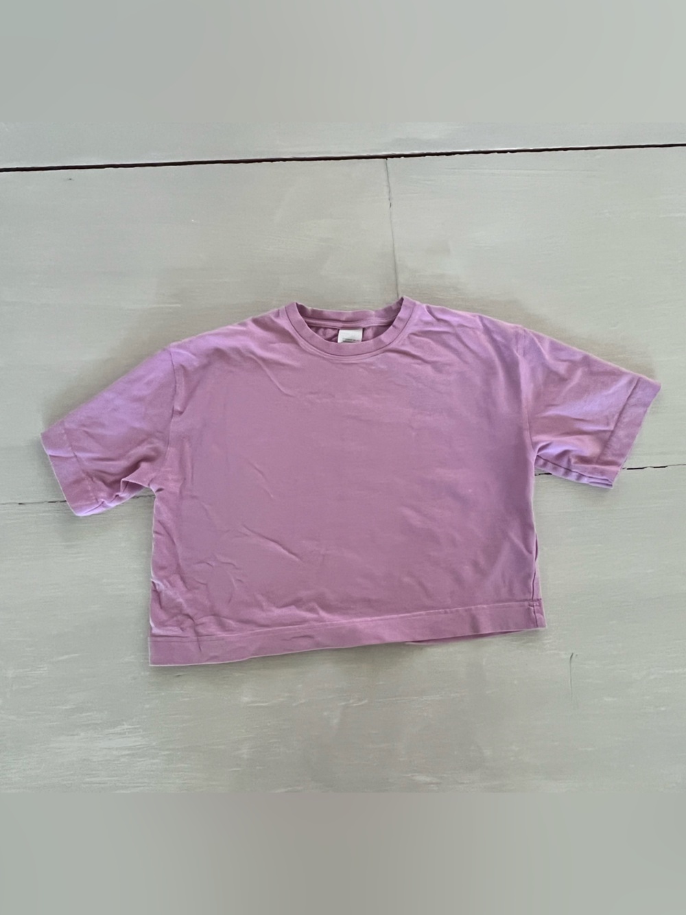 Zara Kids Lilac Purple T-Shirt Short Sleeve Cropped Tee Size 13-14